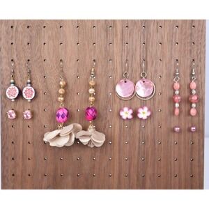 Fashion Jewelry Earrings Lot (7 Sets) Pink Tones Boho Beach Drop & Dangle Studs